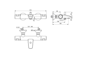 Смеситель для ванны с душем термостатический Ideal Standard Ceratherm хром - 2