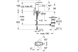 Смеситель Grohe Eurocube 23138000 для биде - 2