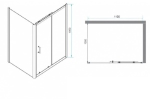 Душевой уголок RGW Passage PA-74-1B 110x100 профиль черный стекло прозрачное - 3
