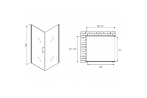 Душевой уголок Abber Sonnenstrand 100х100 хром стекло матовое - 2