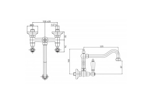 Смеситель для кухонной мойки Cezares Diamond бронза (DIAMOND-LLP-02-Sw) - 2