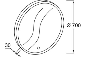 EB1436-NF Зеркало круглое , светодиод.подсветка , выключатель, антипар , 70 см - 2