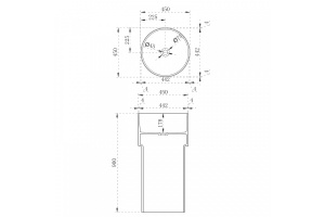 Напольная раковина Abber Kristall 45 зеленая - 3