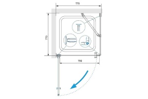 Душевой уголок RGW Hotel HO-034 80х80 профиль хром стекло прозрачное - 3