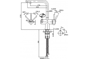 Смеситель для кухни Omoikiri Hotaru GB-IB графит, indigo blue - 3