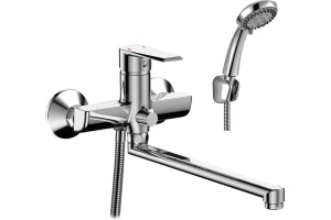 Смеситель одноручный (35мм)  для ванны с плоским изливом 350мм, хром RS28-33