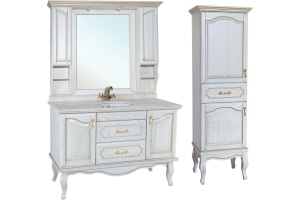 Зеркало-шкаф Bellezza Рим 120 белое патина золото - 2