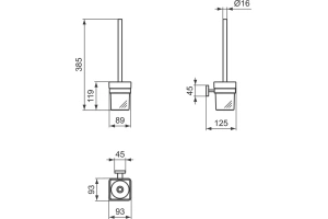 Ершик для унитаза Ideal Standard Iom Square хром, белый (E2194AA) - 3