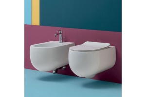 Kerasan Flo Унитаз NEW подвесной  БЕЗОБОДКОВЫЙ 54см, цвет: белый матовый - 3