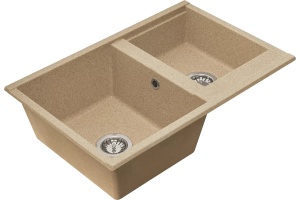 Мойка кухонная AQUATON Делия 78 DBL песочная - 2