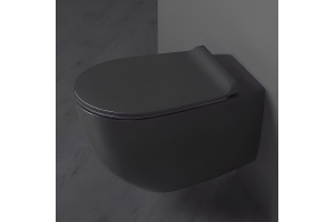 Чаша для подвесного унитаза Simas Vignoni 56 черная без сиденья - 2