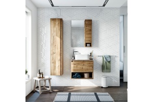 Тумба с раковиной STWORKI Карлстад 60 дуб рустикальный, роверелла, с отверстием под смеситель в столешнице - 2