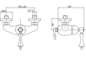 Смеситель Cezares Margot MARGOT-DM-03/24-Bi для душа - 3