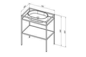 1.33002.BB LIBERTY Консоль 75 напольная, черный браш (274336) - 2