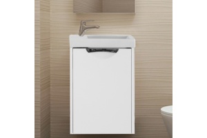 Тумба с раковиной Vod-Ok Бридж 40 белая, с ручкой Лира