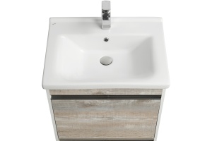 Тумба с раковиной Aquaton Капри 60 белый-светлое дерево - 2