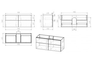 Тумба под раковину SanVit Лира 120 белый глянец - 3