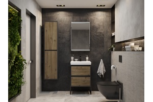 Зеркало-шкаф STWORKI Кронборг 55 см , навесной , в стиле лофт , черная , левый , прямоугольный - 2