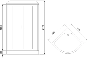 Душевая кабина Royal Bath 90х90 хром стекло матовое - 2