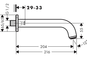 Излив Hansgrohe Vernis Shape 71460000 для ванны, хром - 2