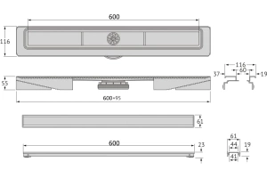 Душевой лоток Berges B1 Keramik 60 черный матовый - 2