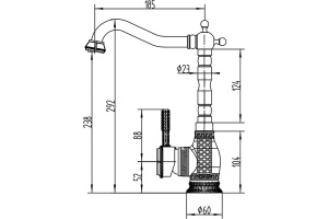 Смеситель Zorg Antic A 313K-BR для кухонной мойки - 2