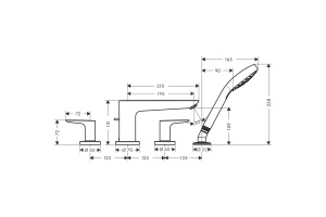 Смеситель на борт ванны Hansgrohe Talis E шлифованная бронза - 2
