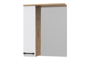 Зеркало-шкаф Misty Крафт 60 левое белое - светлое дерево