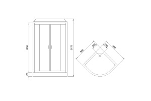 Душевая кабина Royal Bath 90х90 хром стекло матовое с гидромассажем - 2