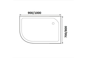 Поддон душевой асимметричный River Wemor 80/80/24 R (10000006056) - 3