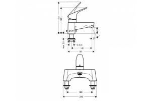 Смеситель для ванны Hansgrohe  хром (31423000) - 2