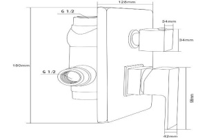 Смеситель Swedbe Platta 5515 С ВНУТРЕННЕЙ ЧАСТЬЮ - 2