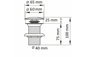 Донный клапан для раковины Ceramalux черный, глянцевый (RD018) - 2