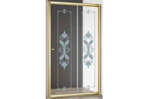 Душевая дверь в нишу Cezares Giubileo-BF-1 стекло с узором, золото - 2