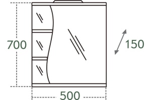 Зеркало-шкаф СанТа Волна 50 R - 3