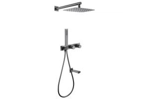 Душевой комплект Abber Rund с термостатом сталь матовый