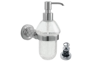 Дозатор для жидкого мыла настенный Boheme Royal Cristal хром с черным