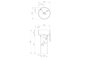 Раковина напольная ABBER Kristall 45 черный (AT2702Onyx-H) - 2