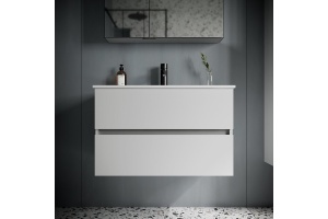 Тумба под раковину подвесная Sancos Urban 80 белая глянцевая - 2