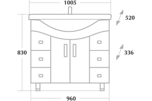 Тумба под раковину Onika Эльбрус 100 белый  - 3