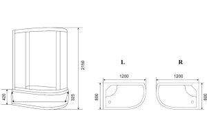 Душевая кабина Parly Classic 120х80 правая хром стекло тонированное - 3
