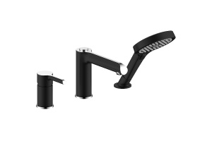 Смеситель на борт ванны Gappo черный хром