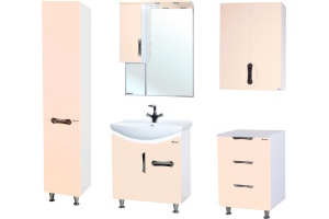 Тумба с раковиной Bellezza Лагуна 65 с ящиком, бежевая - 3