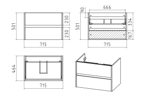Тумба под раковину Misty Алиса 75 подвесная, белая - 2