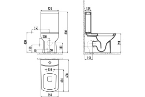Унитаз-компакт Creavit Lara LR360 к стене, белый - 3