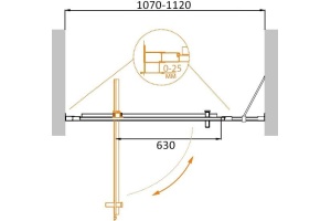 Душевая дверь в нишу Cezares Molveno BA 11 90+20 C Cr IV - 3