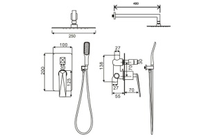 Душевой комплект Boheme Venturo золото (384-2) - 2