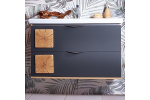 Мебель для ванной Бриклаер Фостер 100 дуб золотой, антрацит - 2