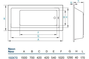 NEONNEW150X70 Ванна акриловая KOLLER POOL Neon new /150х70/ (белый) - 2