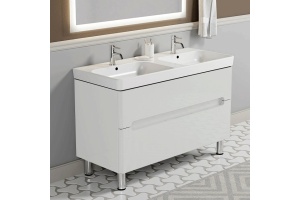 Тумба с раковиной SanVit Форма 120 двойная белый глянец